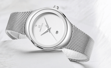 Load image into Gallery viewer, Women's Elegant Stainless Steel Watch With Braided Steel Bracelet Excellent Background Waterproof Wristwatch Unique Design Perfect Gift