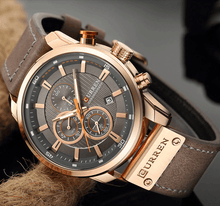 Load image into Gallery viewer, Men's Waterproof Elegant Sport Watch With Chronometers Day View, Leather Belts And Hardlex Scratch Resistant Glass Perfect Gift For Him