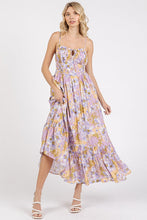 Load image into Gallery viewer, Floral Smocked Back Ruffled Hem Maxi Cami Dress For Summer β Boho Chic, Trendy, Fluttering, Feminine & Effortlessly Stylish