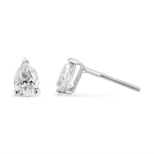 将图片加载到图库查看器,14K White Gold 1/2 Cttw Pear Shape Solitaire Lab Grown Diamond Stud Earrings (F-G Color, VS2-SI1 Clarity)