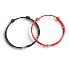 将图片加载到图库查看器,1/2pcs Adjustable Black Red Leather Rope Bracelet Couple Jewelry Handmade Braided Charm Bracelet Adjustable Rope Bracelets Jewelry Gift Bracelets For Men Women Mutual Attraction Handmade Rope For Women Men