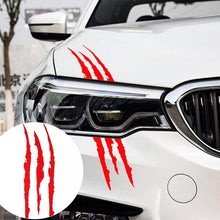 Load image into Gallery viewer, 1/2PCS Auto Car Stickers Reflective Monster Claw Marks Scratch Stripe Marks Auto Headlight Decal Dinosaur Raptor Scratches Decor Claw Marks Decal Reflective Sticker Monster Claw Marks Headlight Car Sticker Stripes Scratch Decal Vinyl Sticker