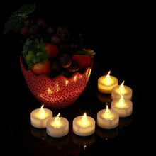 Load image into Gallery viewer, 12Pcs New Battery Operated LED Tea Lights Candles Realistic and Bright Flickering Bulb Battery Operated Flameless LED Tea Light for Seasonal and Festival Celebration Home Decoration Flameless birthday Decorations Party Supplies