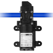 Load image into Gallery viewer, 12V Water Pump with 2 Hose Clamps 123PSI Self Priming Sprayer Pump