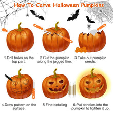 Load image into Gallery viewer, 13-Pieces: Halloween Pumpkin Stainless Steel Carving Kit