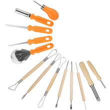 Load image into Gallery viewer, 13-Pieces: Halloween Pumpkin Stainless Steel Carving Kit