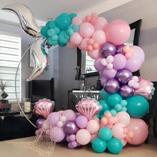 Load image into Gallery viewer, 132Pcs/set Mermaid Balloon Arch Kit Mermaid Tail Balloons Mermaid Party Decoration Balloons For Party Girl Birthday Party Modern Decoration