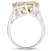 Load image into Gallery viewer, 4.63 Carat Genuine Citrine and White Topaz .925 Sterling Silver Ring