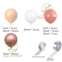 将图片加载到图库查看器,134 pcs Rosewood Beige And Chrome Gold Balloon Garland Kit For Girls Garden Tea Party Birthday Wedding Balloon Baby Shower Party Girl Birthday Decoration