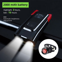 Load image into Gallery viewer, Bicycle Front Light USB Rechargeable Smart Headlight With Horn LED Bike Lamp Headlight Waterproof Bicycle Light With Horn Speaker Touch Switch USB Power Display 4000mAh