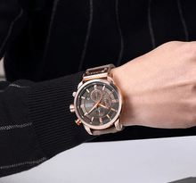 Load image into Gallery viewer, Men's Waterproof Elegant Sport Watch With Chronometers Day View, Leather Belts And Hardlex Scratch Resistant Glass Perfect Gift For Him