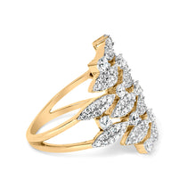 Load image into Gallery viewer, 14K Yellow Gold 1.0 Cttw Diamond Geometric Stacked Open Cocktail Ring (I-J Color, I1-I2 Clarity) - Ring Size 7