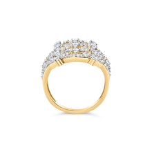 Load image into Gallery viewer, 14K Yellow Gold 1.0 Cttw Diamond Geometric Stacked Open Cocktail Ring (I-J Color, I1-I2 Clarity) - Ring Size 7