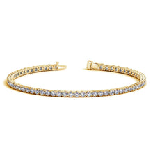 Load image into Gallery viewer, Lab Grown Round Diamond Tennis Bracelet in 14k Yellow Gold (3 cctw F/G VS2/SI1)