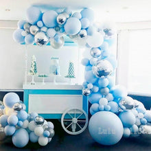 将图片加载到图库查看器,141pcs Luxury Blue Silver And White Boys Balloon Arch Garland Kit For Bridal Baby Shower Wedding Birthday Graduation Party Baby Shower Ballon Party Decoration