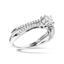 将图片加载到图库查看器,14K White Gold 5/8 Cttw Diamond Split Shank Engagement Ring (G-H Color, VS2-SI1 Clarity) - Size 7