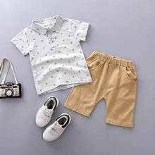 将图片加载到图库查看器,Modern Luxury Baby Boys T shirt And Shorts Anchor Printed Children's Clothing in Elegant Deisgn