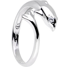 将图片加载到图库查看器,Sterling Silver 925 Cubic Zirconia Dolphin Toe Ring