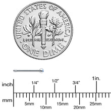 Load image into Gallery viewer, 20G Stainless Steel Light Blue Gem Micro Nose Bone