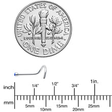 Load image into Gallery viewer, 20G Stainless Steel Sapphire Blue Gem Micro Nose Ring Twister