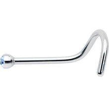 Load image into Gallery viewer, 20G Stainless Steel Light Blue Gem Micro Nose Ring Twister