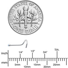 Load image into Gallery viewer, 20G Stainless Steel Light Blue Gem Micro Nose Ring Twister