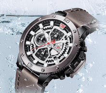 将图片加载到图库查看器,Men's Casual Waterproof Watch With Chronometers And Fluorescent Hands Excellent Design Perfect Gift