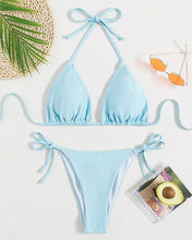 将图片加载到图库查看器,Swimwear Women Bandage Women Triangle Bathing Suits 2 Pieces Bikini Bowknot Swimsuit Bikini Set Swimwear Bikini Sets Bikinis Bathing Suit Push Up Swimsuit Summer Beachwear