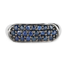 Load image into Gallery viewer, 0.99 Carat Genuine Blue Sapphire .925 Sterling Silver Ring
