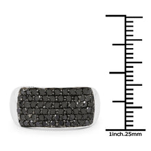 Load image into Gallery viewer, 1.21 Carat Genuine Black Diamond .925 Sterling Silver Ring