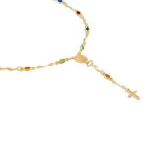 Load image into Gallery viewer, 14K Gold Multicolor Virgin Mary Necklace