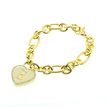 Load image into Gallery viewer, 14K Gold Plated Initial Heart Bracelet
