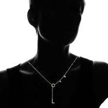 Load image into Gallery viewer, 14K Gold Plated Love Lariat Necklace