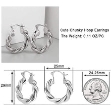 Load image into Gallery viewer, 14K Gold Plated Twisted Gold Chunky Hoop Earrings
