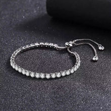Load image into Gallery viewer, 14K White Gold Tennis Bracelets with Crystals from Swarovski Adjustable