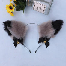 Load image into Gallery viewer, 15 Colors Beautiful Masquerade Halloween Cat Ears Cosplay Cat Ear Party Costume Bow Tie Bell Headwear Headband Gorgeous Hair Accessories For Women