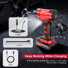 Load image into Gallery viewer, 150 PSI 12V Portable Cordless Tire Pump 6000mAh Rechargeable with LED Light