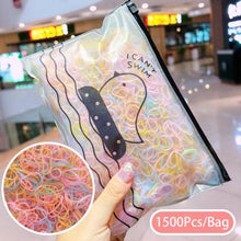 Load image into Gallery viewer, 1500Pcs/Bag Girls Colorful Small Disposable Rubber Bands Children Elastic Hair Bands Ponytail Holder Scrunchie Ponytail Holder Accessories for Women Girls