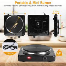 Load image into Gallery viewer, 1500W Portable Heating Hot Plate Stove Countertop with Non Slip Rubber