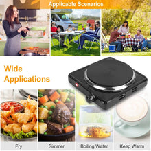 Load image into Gallery viewer, 1500W Portable Heating Hot Plate Stove Countertop with Non Slip Rubber