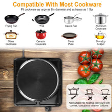 Load image into Gallery viewer, 1500W Portable Heating Hot Plate Stove Countertop with Non Slip Rubber