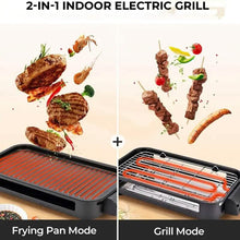 Load image into Gallery viewer, 1500W Smokeless Electric Indoor Grill with Removable Non-Stick Plate