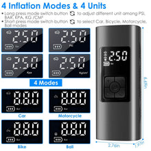 Load image into Gallery viewer, 150PSI Cordless Car Tire Pump 6000mAh Rechargeable Tire Inflator