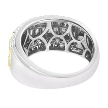 将图片加载到图库查看器,10K White and Yellow Gold 1.00 Cttw Baguette and Round cut Diamond Art Deco Multi-Row Ring Band (I-J Color, I1-I2 Clarity) - Ring Size 7