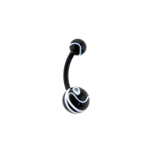 Load image into Gallery viewer, Bioplast Black Marble Belly Ring