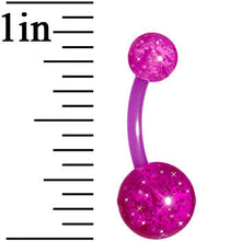 Load image into Gallery viewer, Bioplast Purple Glitter Belly Ring