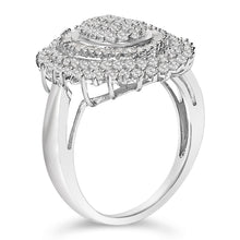 将图片加载到图库查看器,Sterling Silver 2.0 Cttw Diamond Oval Halo Cocktail Ring