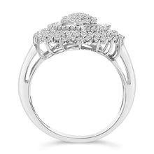 将图片加载到图库查看器,Sterling Silver 2.0 Cttw Diamond Oval Halo Cocktail Ring