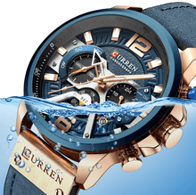 Load image into Gallery viewer, Men's Sports Waterproof Watch With Leather Belts, Chronometers And Large Numbers Details Luxury Watches Unique Design Excellent Gift