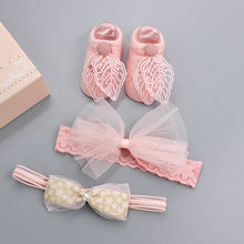 Load image into Gallery viewer, Flower Baby Girl Headband Socks Set Shoes With Crown Bows Newborn Headbands For Girls Turban Baby Hair Accessories